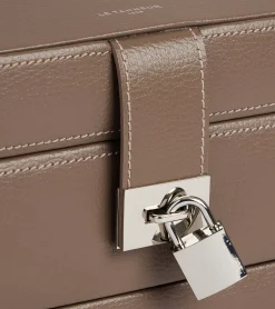 Boite à bijoux moyen modèle ouverture automatique en cuir - TAUPE 2