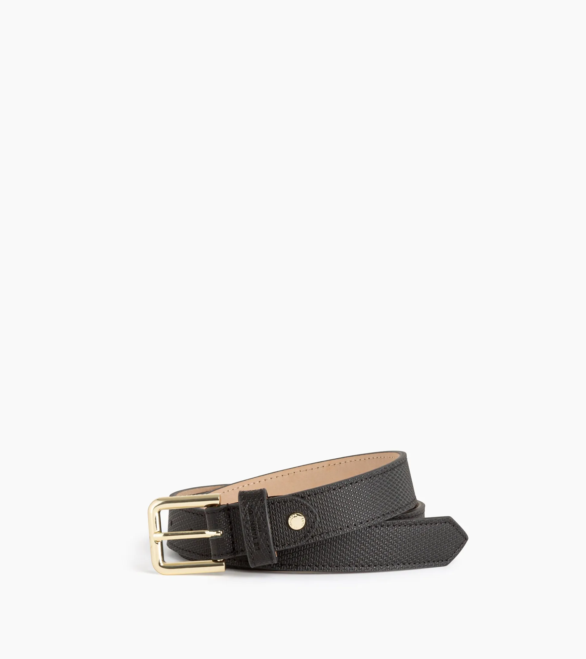 Ceinture femme avec boucle carrée en cuir signature t - Black