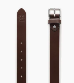 Ceinture homme avec boucle carrée en cuir lisse - Coffee Brown