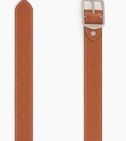 Ceinture réversible homme avec boucle carrée en cuir grainé - Black Brown