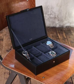 Coffret 8 montres en cuir - Black
