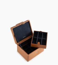 Coffret boutons de manchettes en cuir - Natural