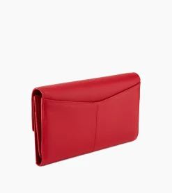 Compagnon à rabat Charlotte en cuir lisse - Garnet red