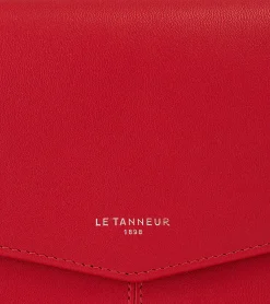 Compagnon à rabat Charlotte en cuir lisse - Garnet red