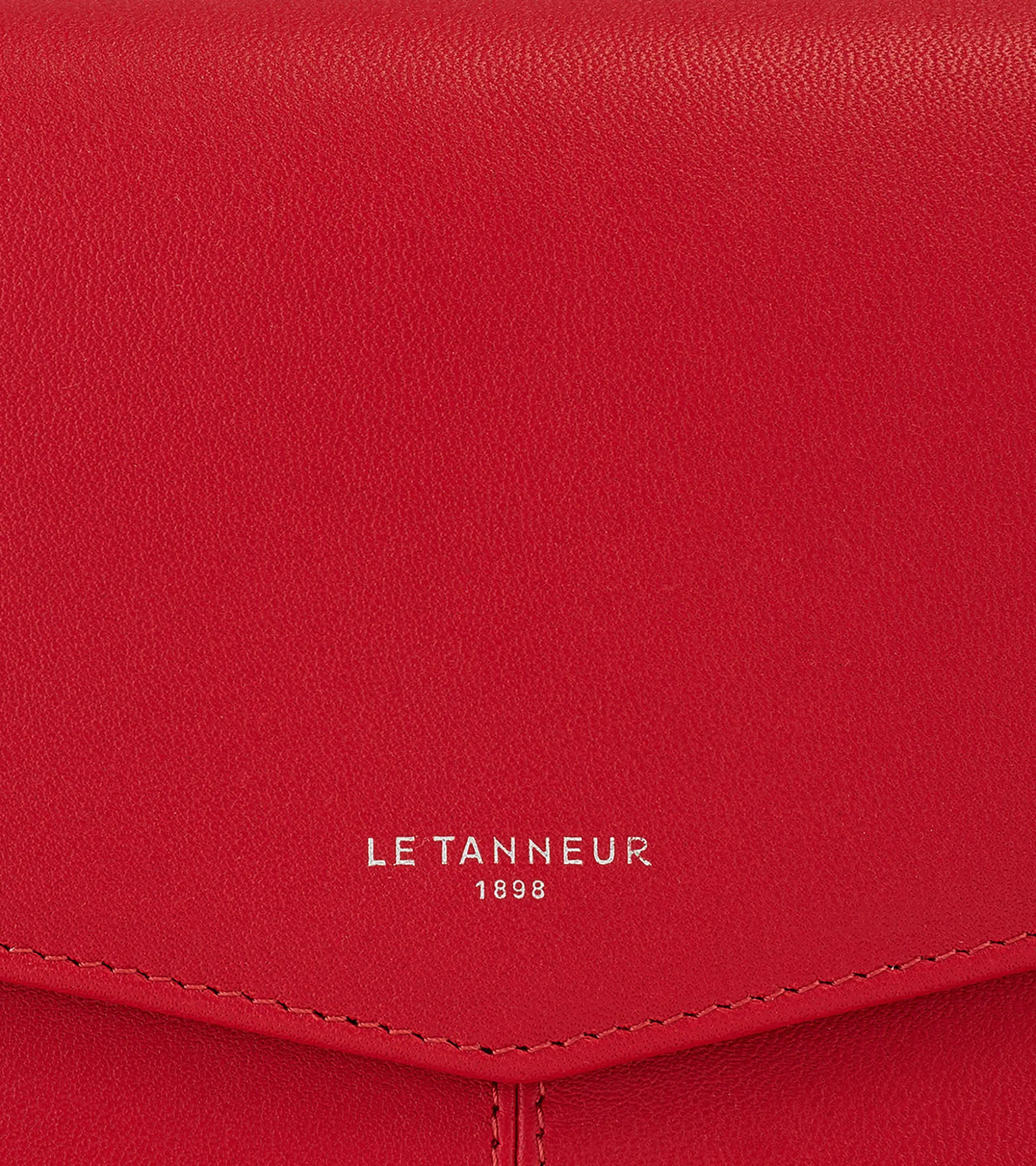 Compagnon à rabat Charlotte en cuir lisse - Garnet red