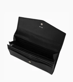 Compagnon zippé Charlotte en cuir lisse - Black