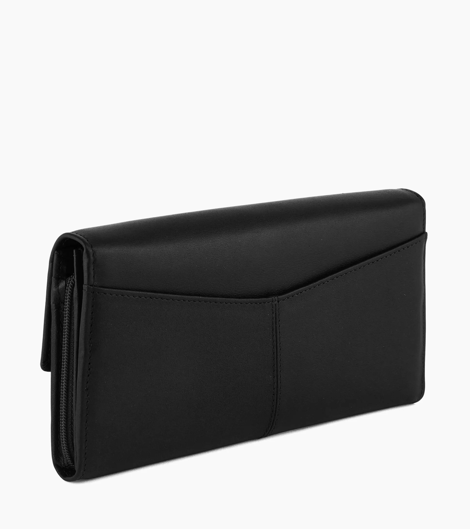 Compagnon zippé Charlotte en cuir lisse - Black