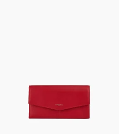 Compagnon zippé Charlotte en cuir lisse - Garnet red