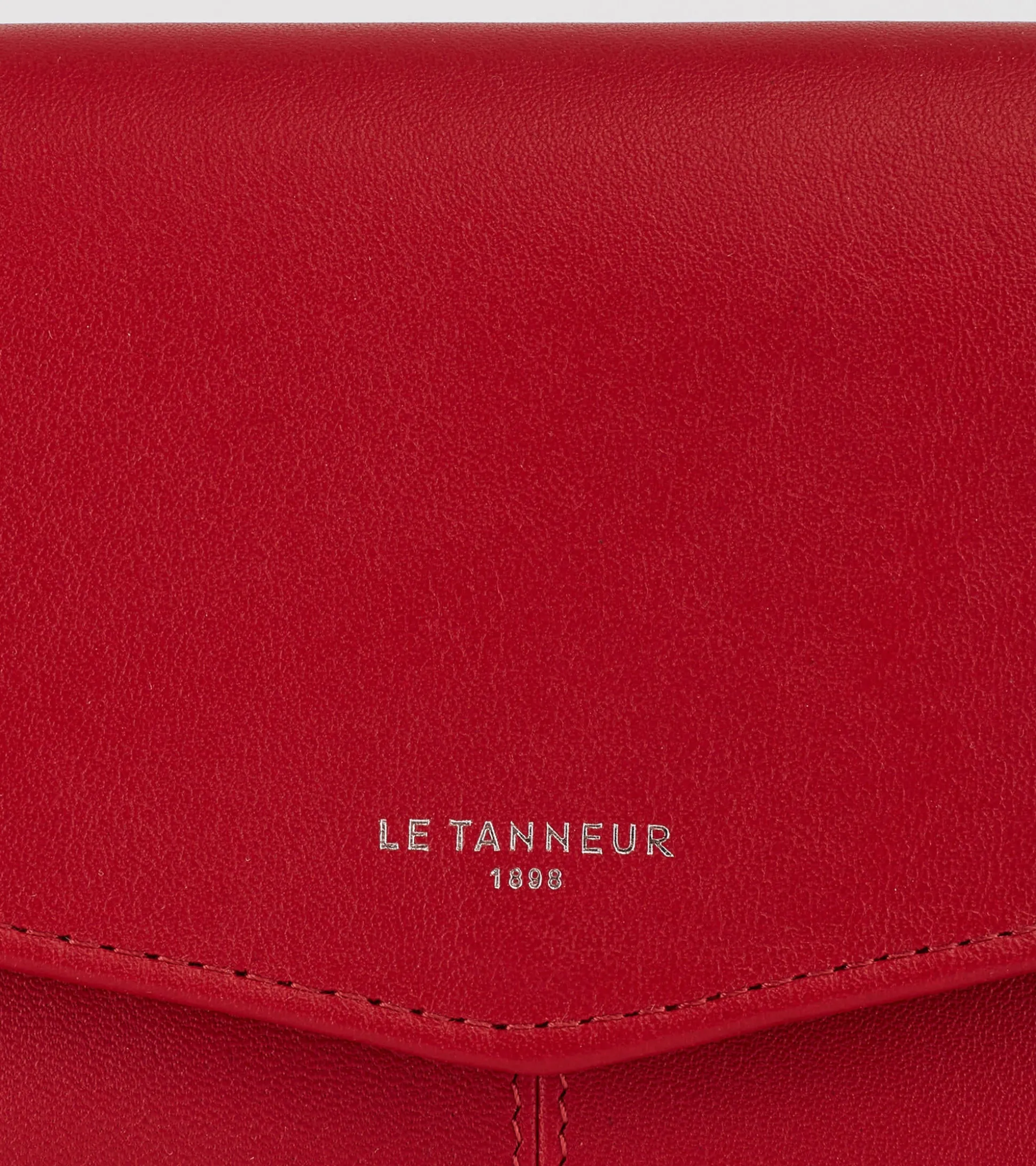 Compagnon zippé Charlotte en cuir lisse - Garnet red