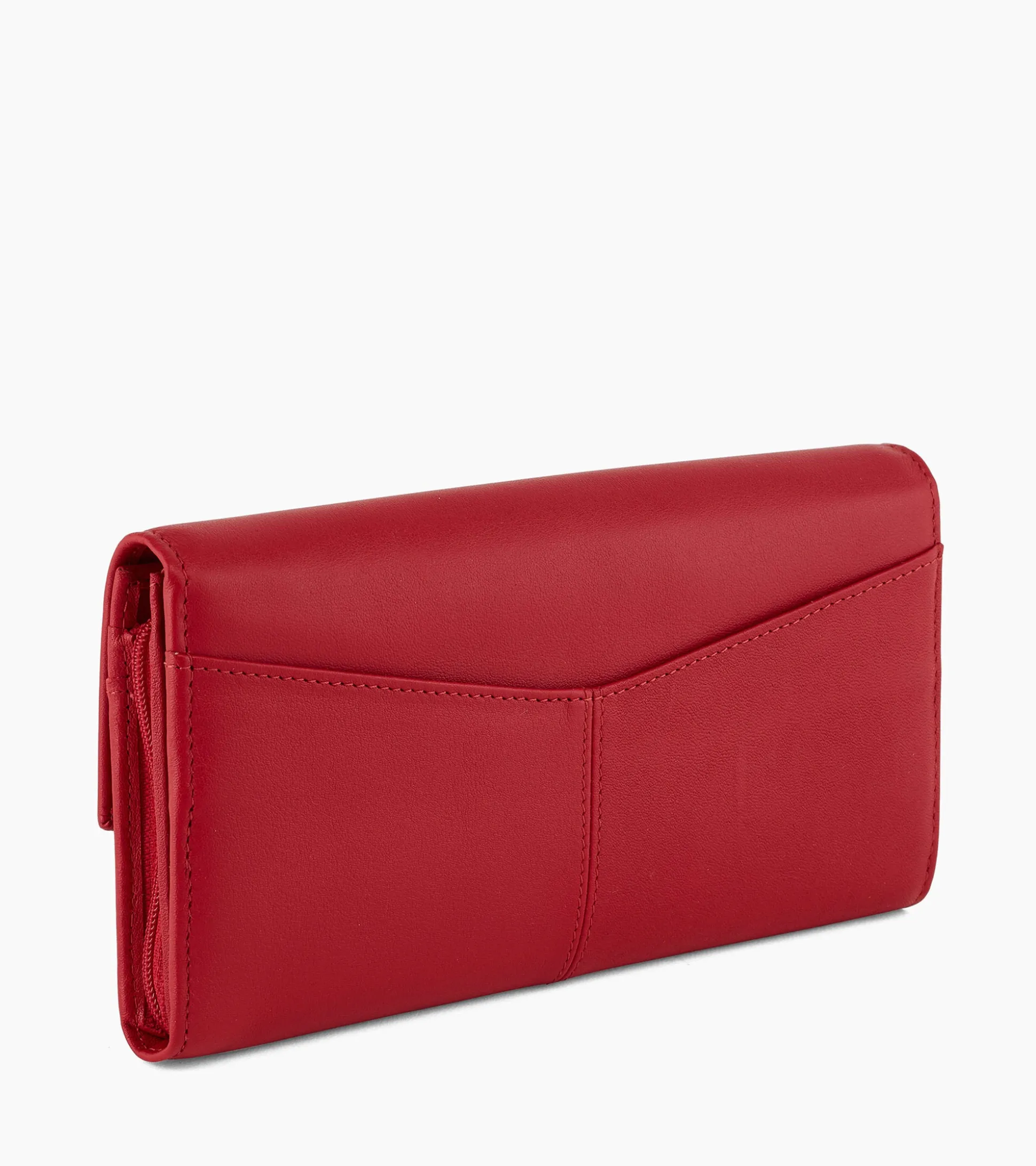 Compagnon zippé Charlotte en cuir lisse - Garnet red