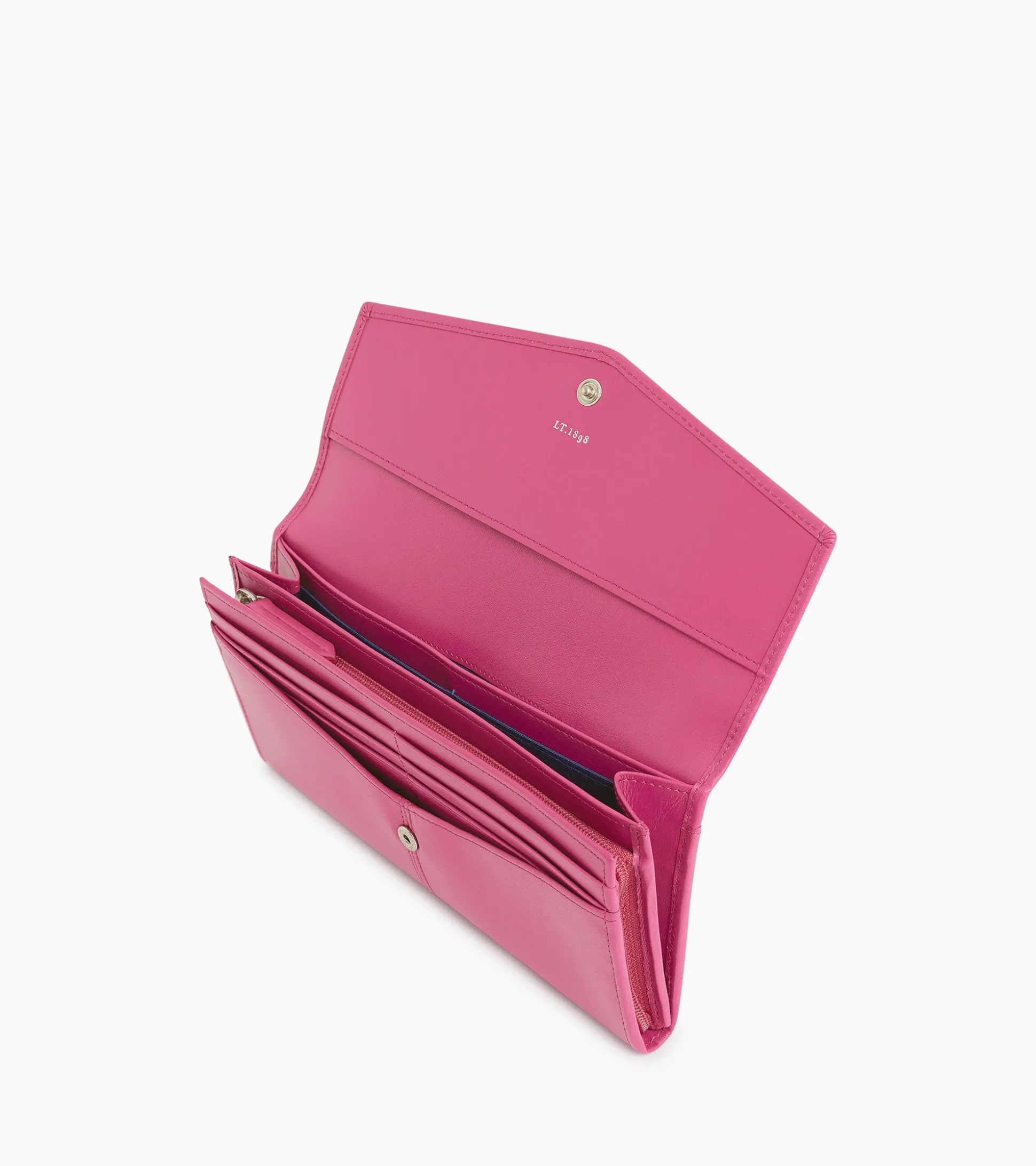 Compagnon zippé Charlotte en cuir lisse - Pink Fuxia