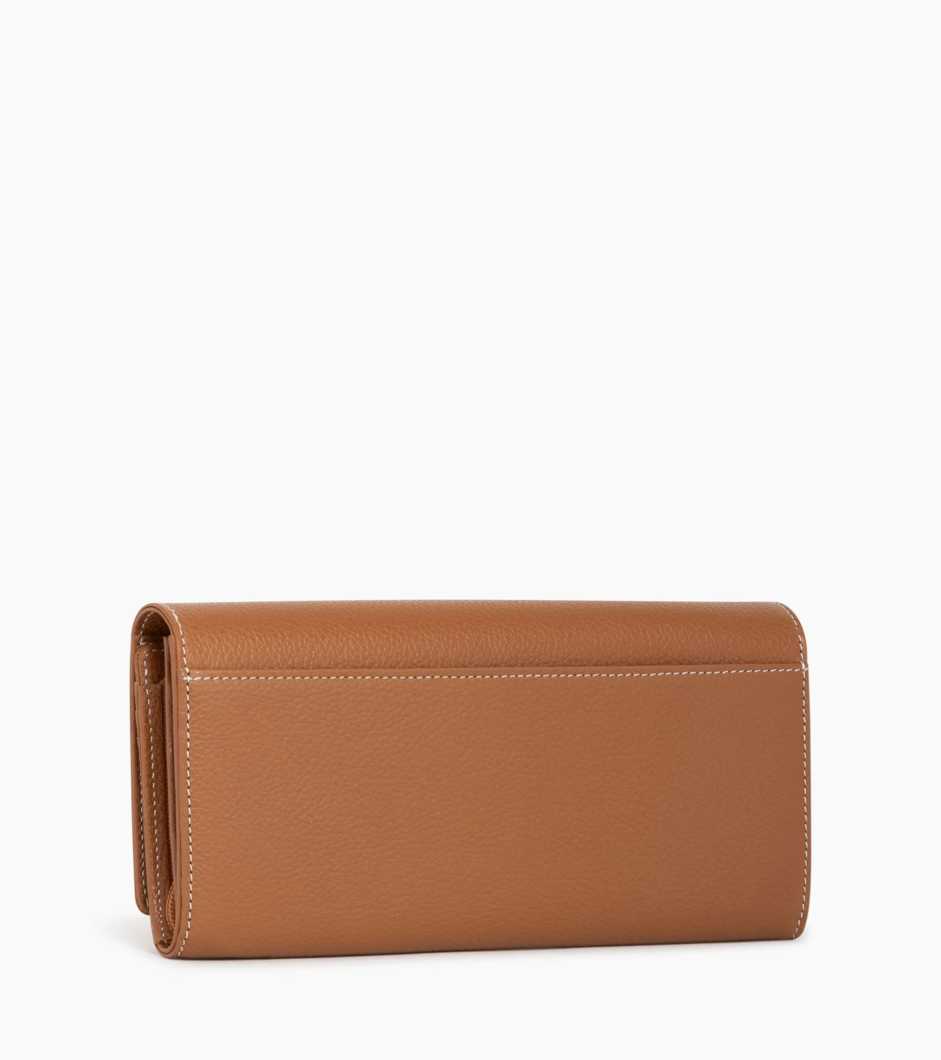 Compagnon zippé Emilie en cuir grainé - Brown Tan
