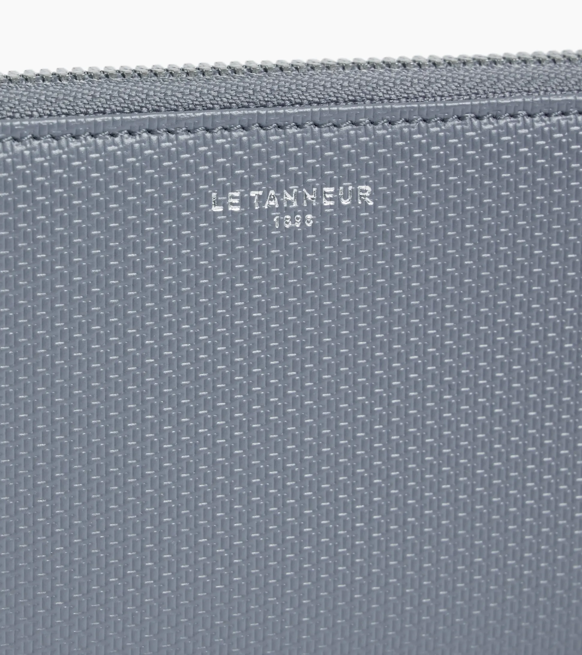 Compagnon zippé Emilie en cuir signature T - BLEU ARGILE