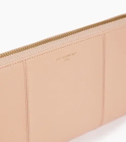 Compagnon zippé Juliette en cuir grainé - ROSE POUDRE