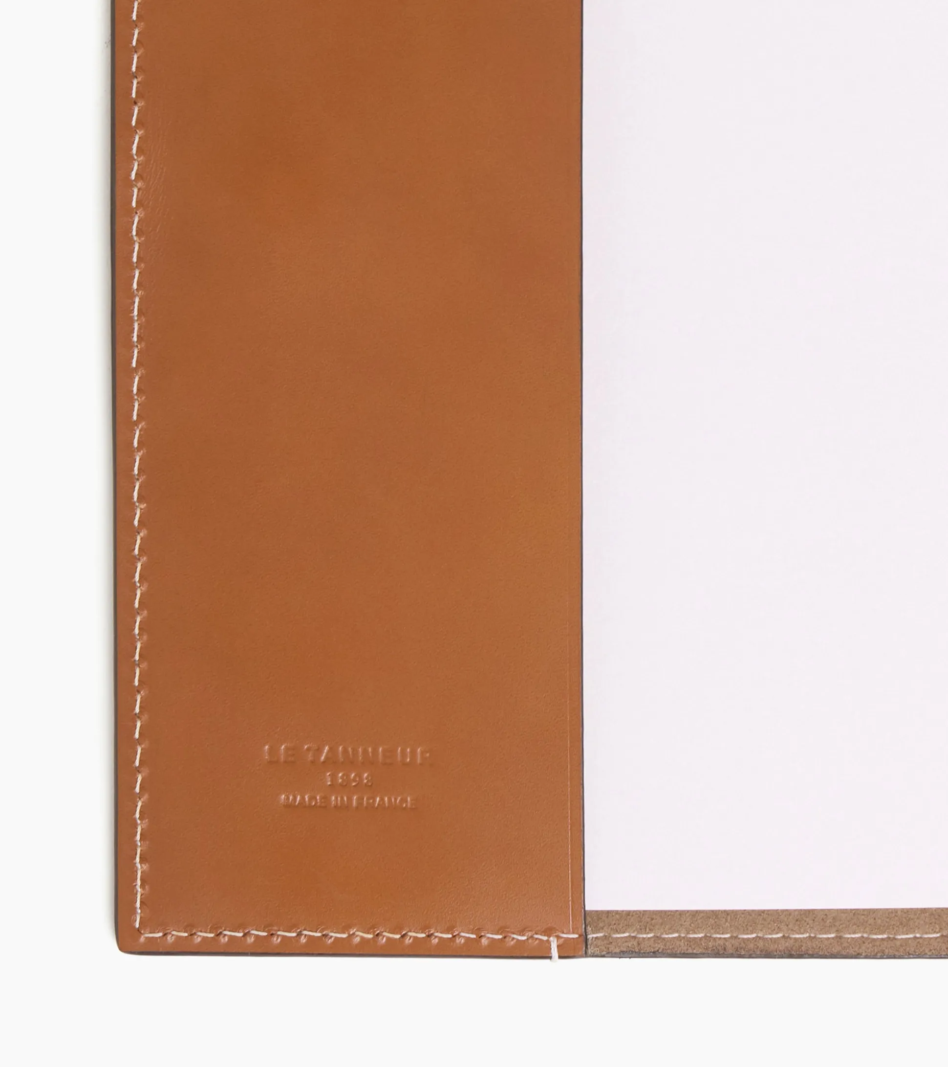 Couverture en cuir lisse et carnet de notes A5 - TAN