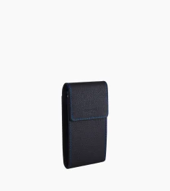 Etui clés à rabat Charles en cuir grainé - Black Le Bleu