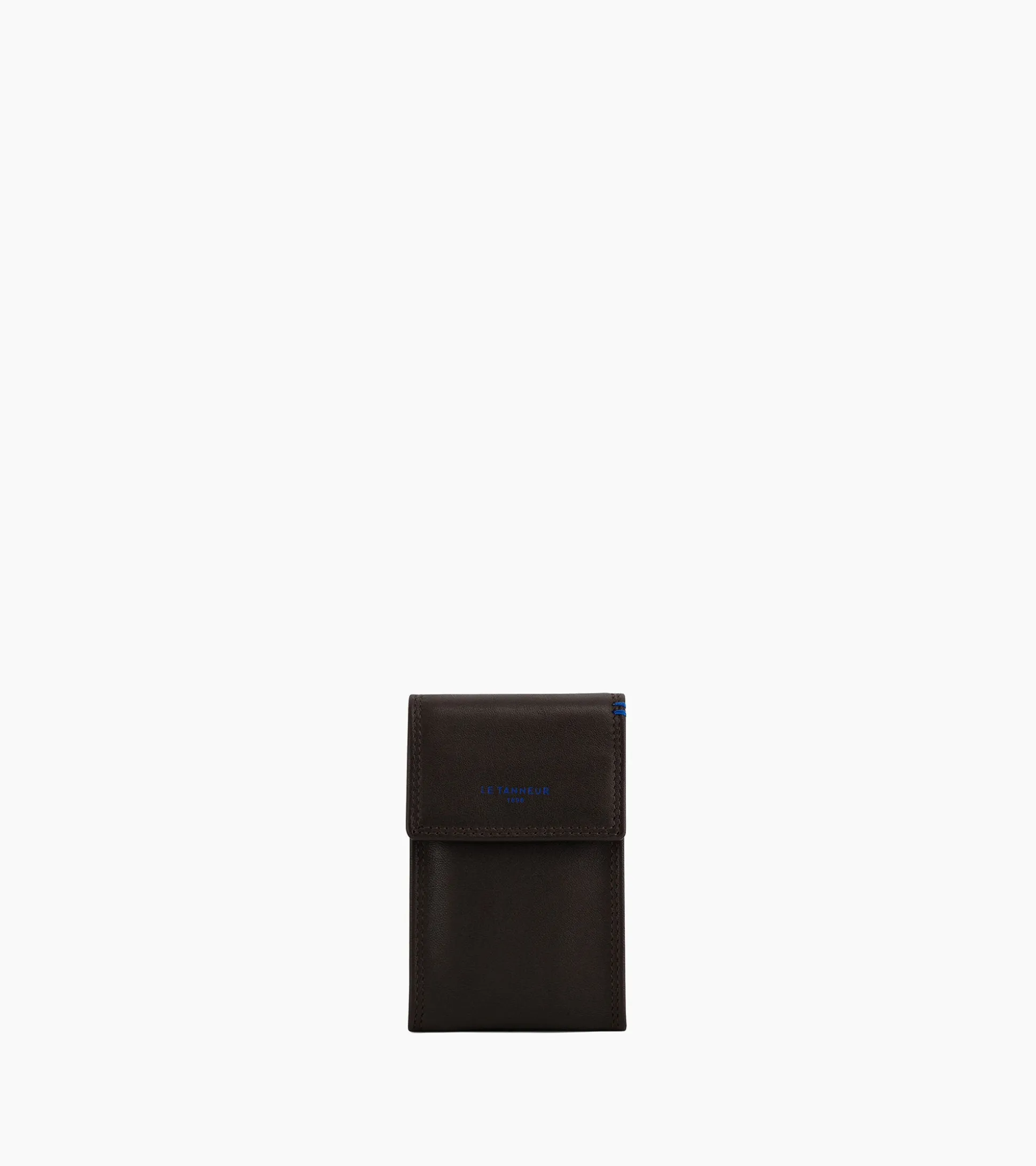 Etui clés à rabat Martin en cuir lisse - Coffee Brown