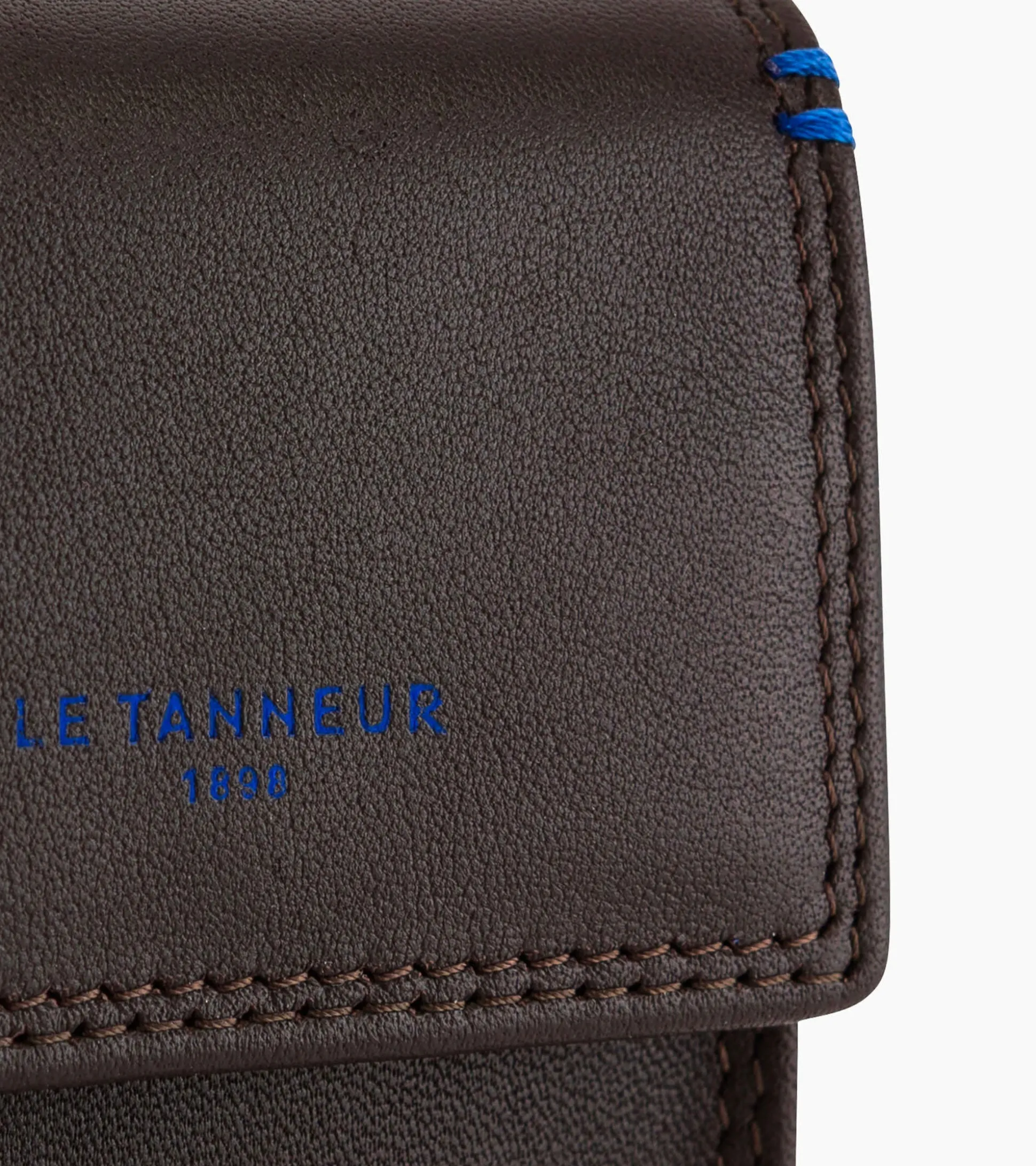 Etui clés à rabat Martin en cuir lisse - Coffee Brown