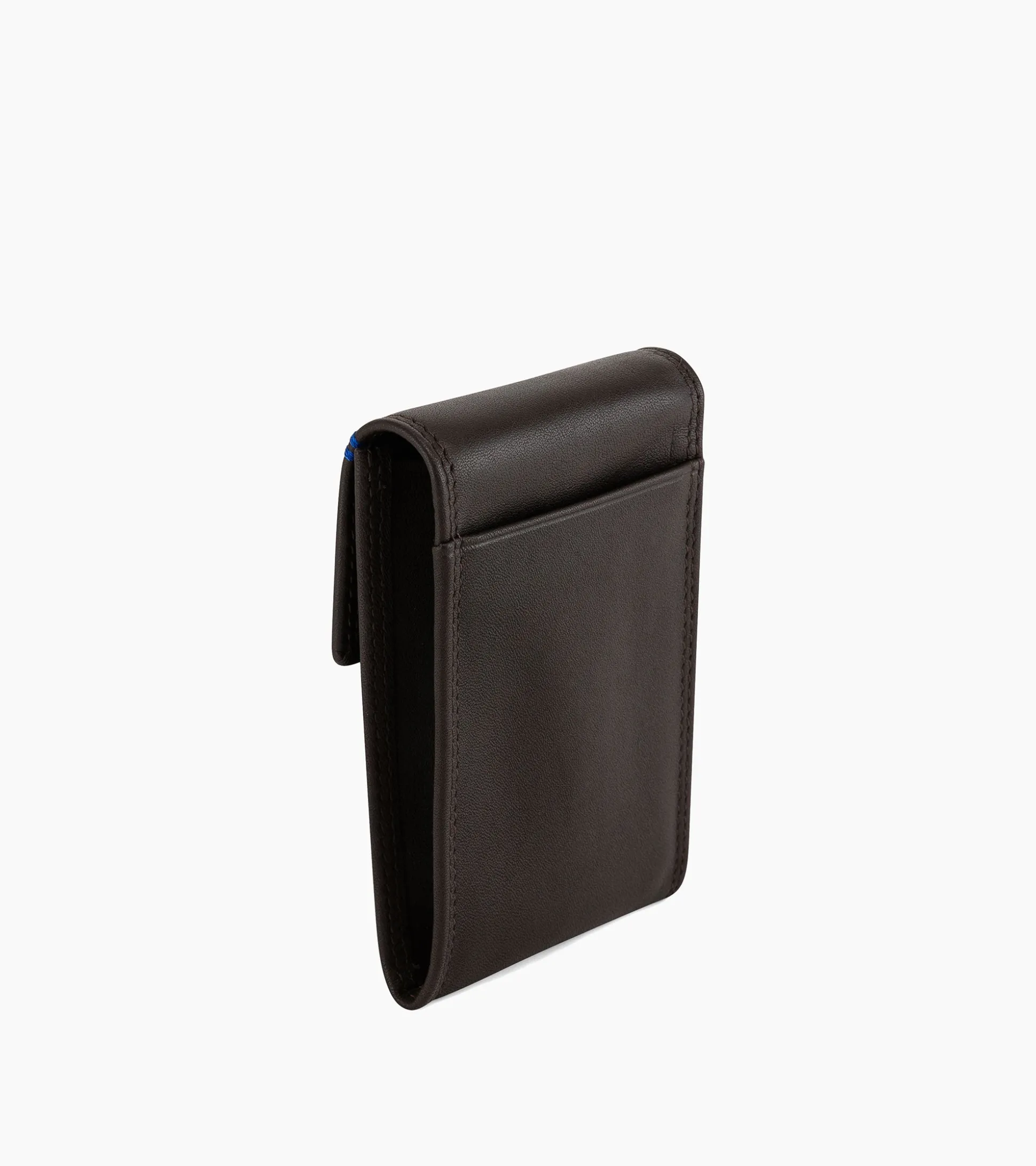 Etui clés à rabat Martin en cuir lisse - Coffee Brown
