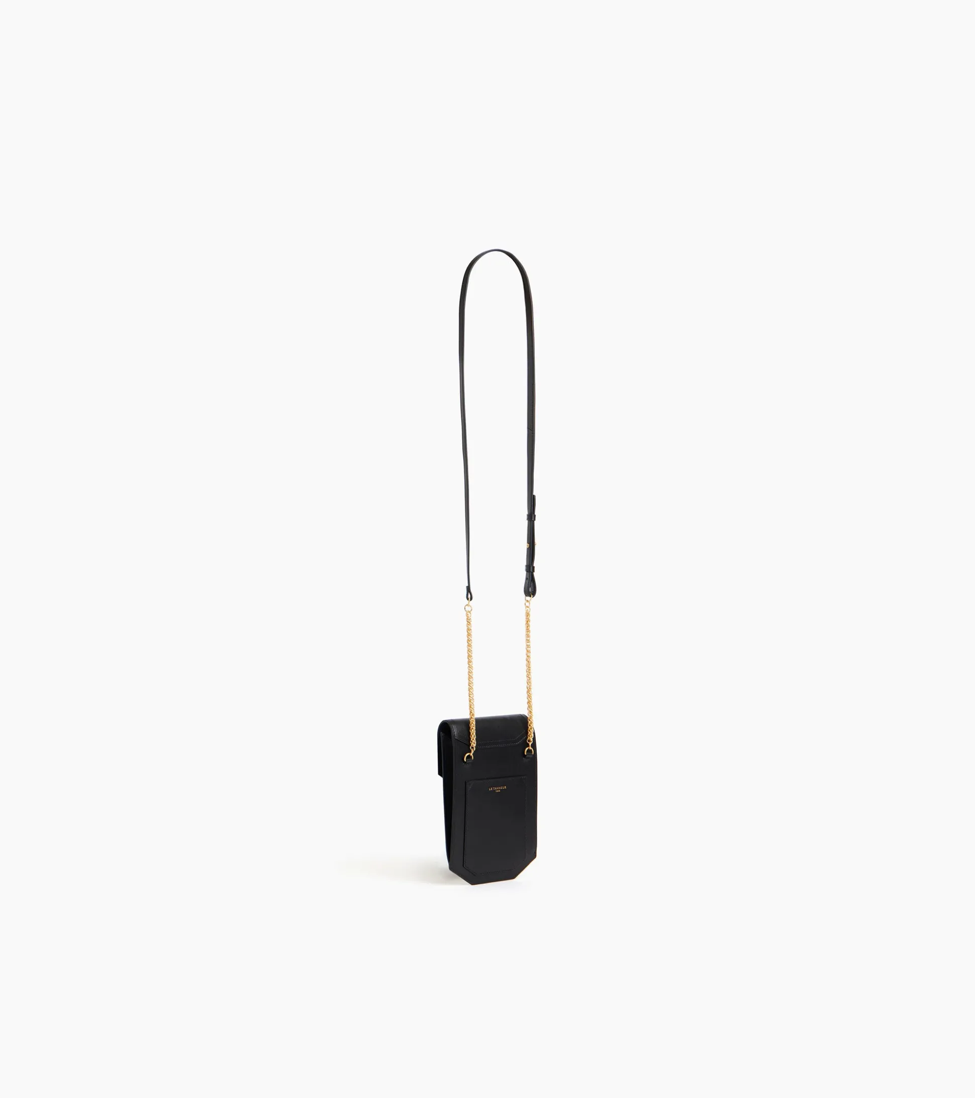 Etui téléphone à rabat Rose en cuir lisse - Black