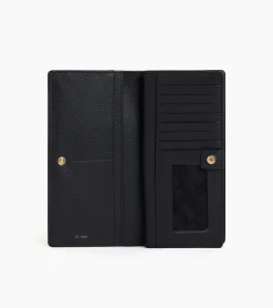 Grand portefeuille Ella en cuir grainé - Black