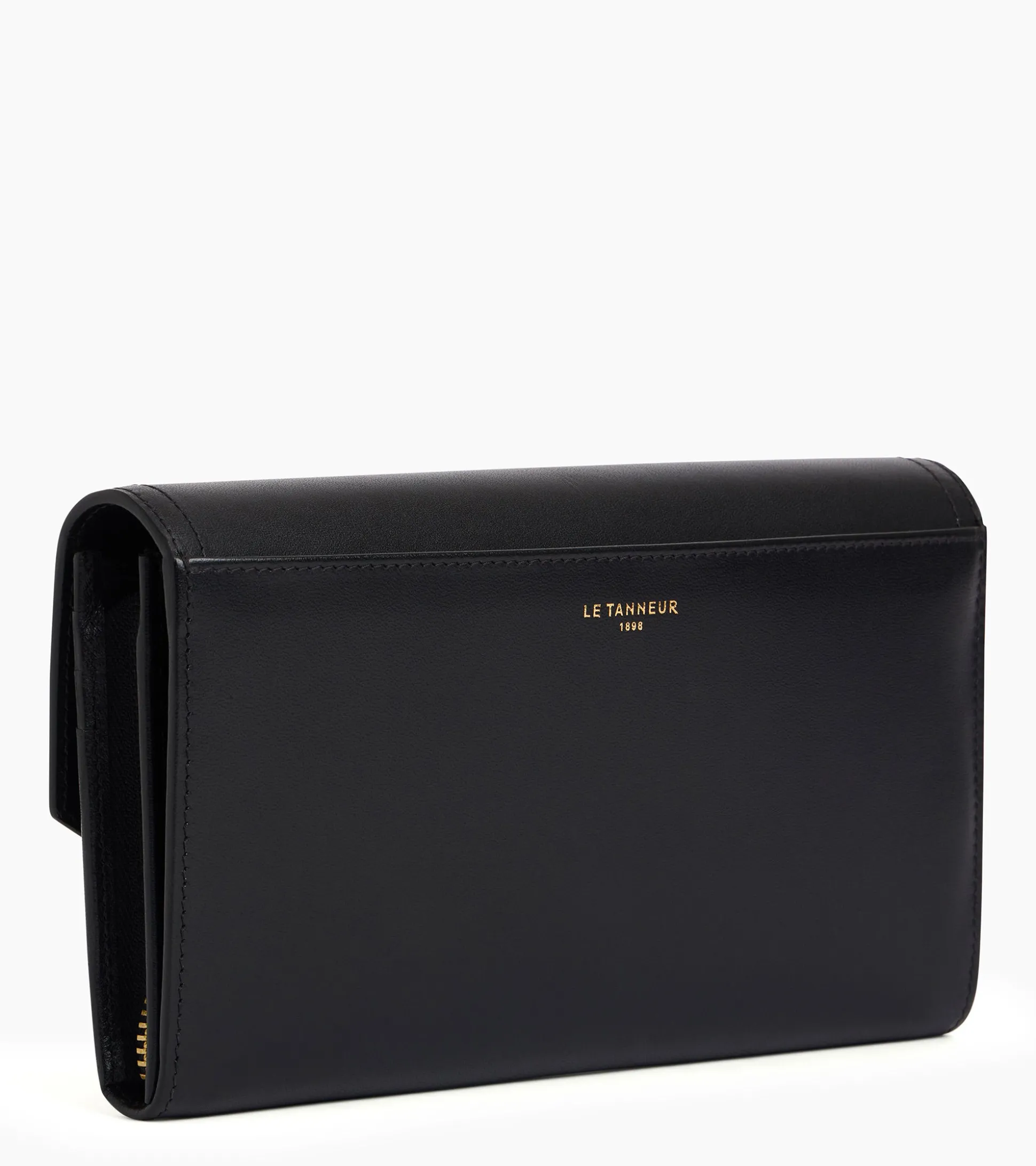 Grand portefeuille Rose en cuir lisse - Black
