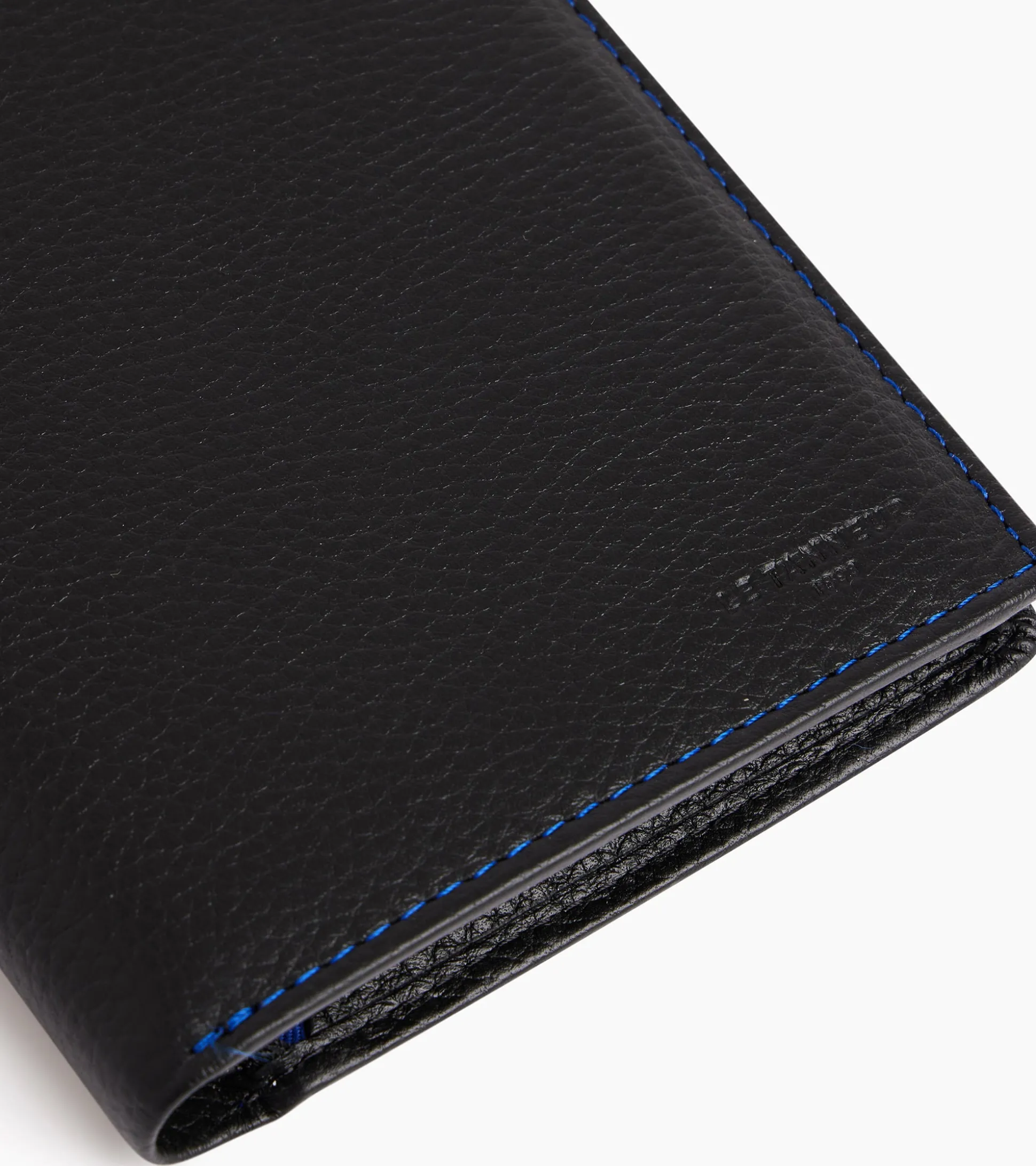 Grand portefeuille vertical zippé 2 volets Charles en cuir grainé - Black Le Bleu