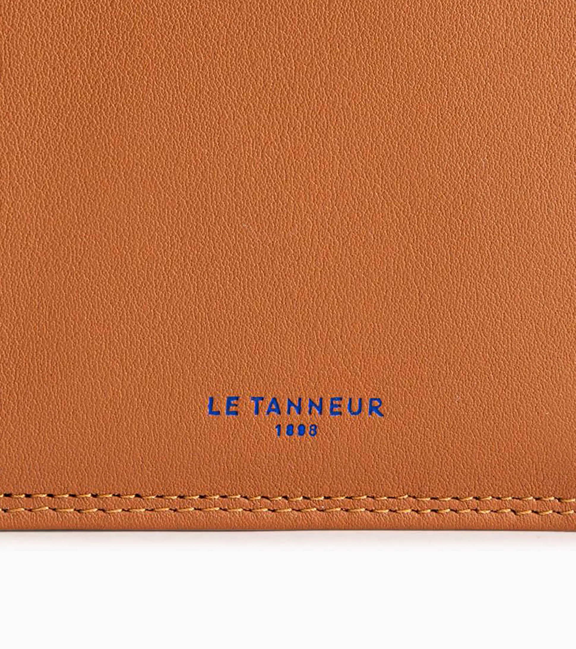 Grand portefeuille vertical zippé 2 volets Martin en cuir lisse - Brown Tan