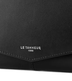 Grand portefeuille zippé Charlotte en cuir lisse - Black
