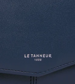 Grand portefeuille zippé Charlotte en cuir lisse - Twilight Blue