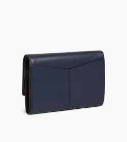 Grand portefeuille zippé Charlotte en cuir lisse - Twilight Blue