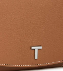 Grand portefeuille zippé Romy en cuir grainé - Brown Tan