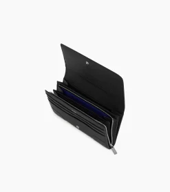 Grand portefeuille zippé Romy en cuir grainé - Black