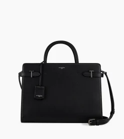 Grand sac à main Emilie en cuir grainé - Black