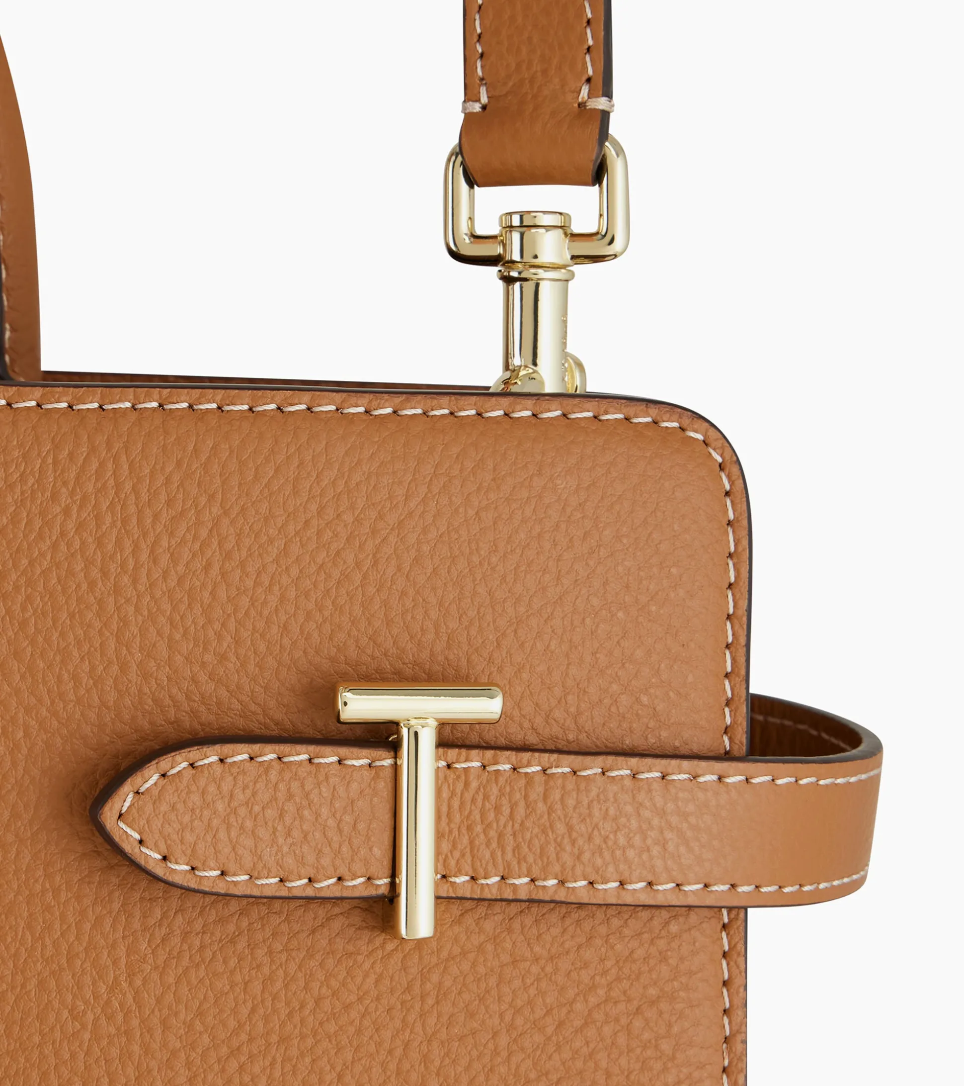 Grand sac à main Emilie en cuir grainé - Brown Tan