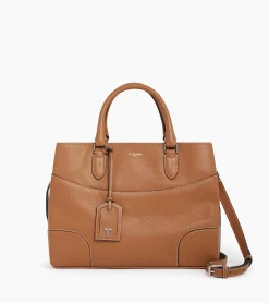 Grand sac à main Romy en cuir grainé - Brown Tan