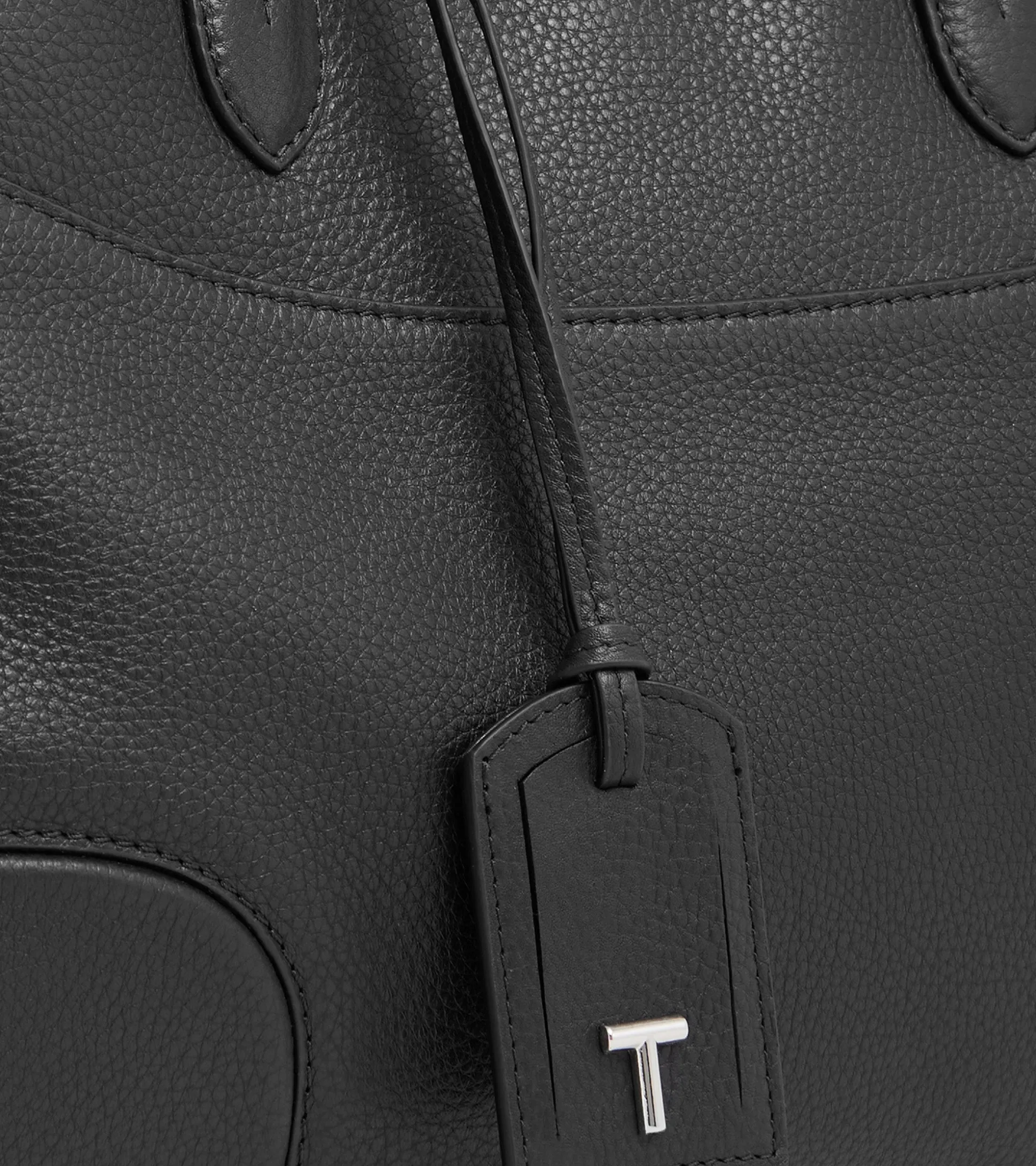Grand sac à main Romy en cuir grainé - Black