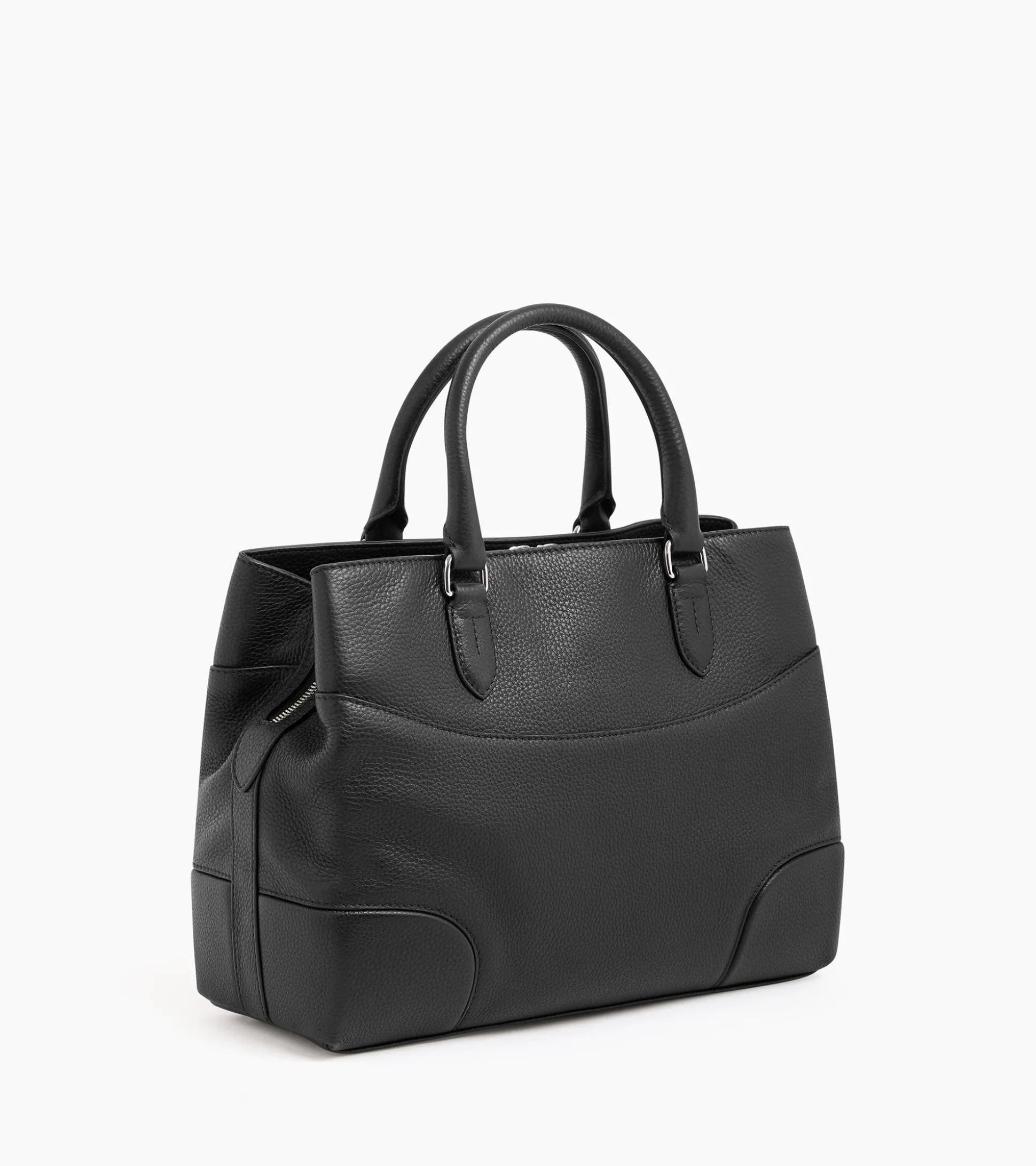 Grand sac à main Romy en cuir grainé - Black