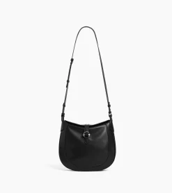 Grand sac bandoulière Pia en cuir lisse - NOIR 1