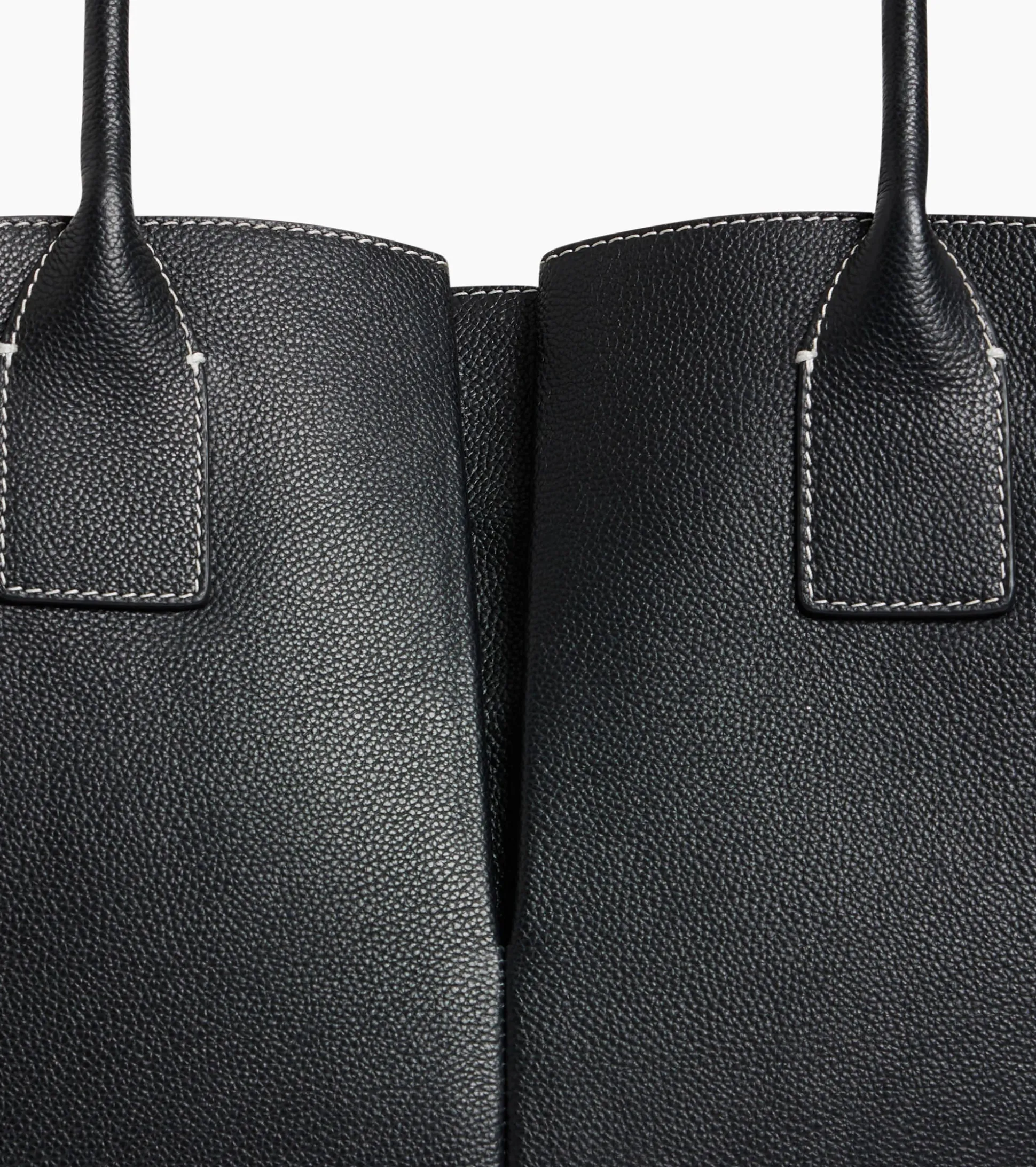 Grand sac cabas Elena en cuir grainé - NOIR 1