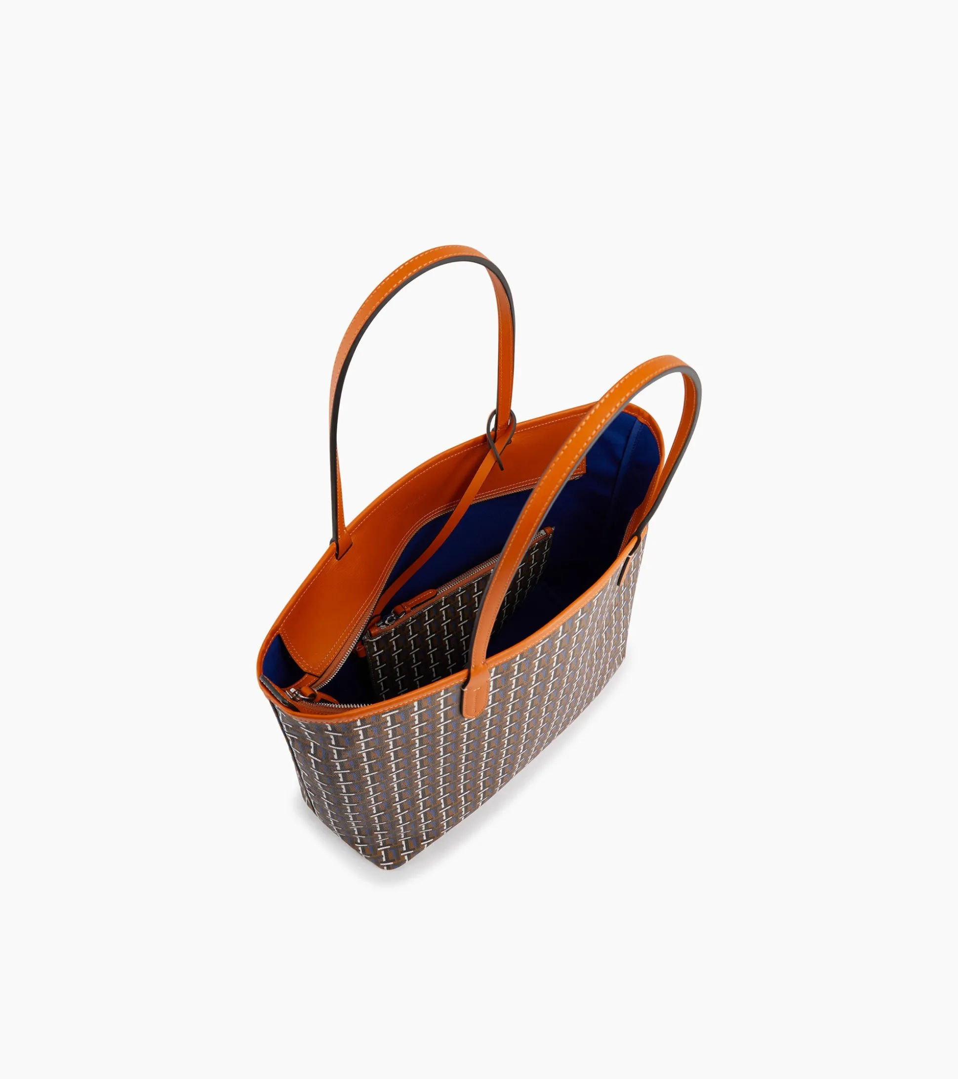 Grand sac cabas horizontal Camille en toile monogramme - Imprimé Marron