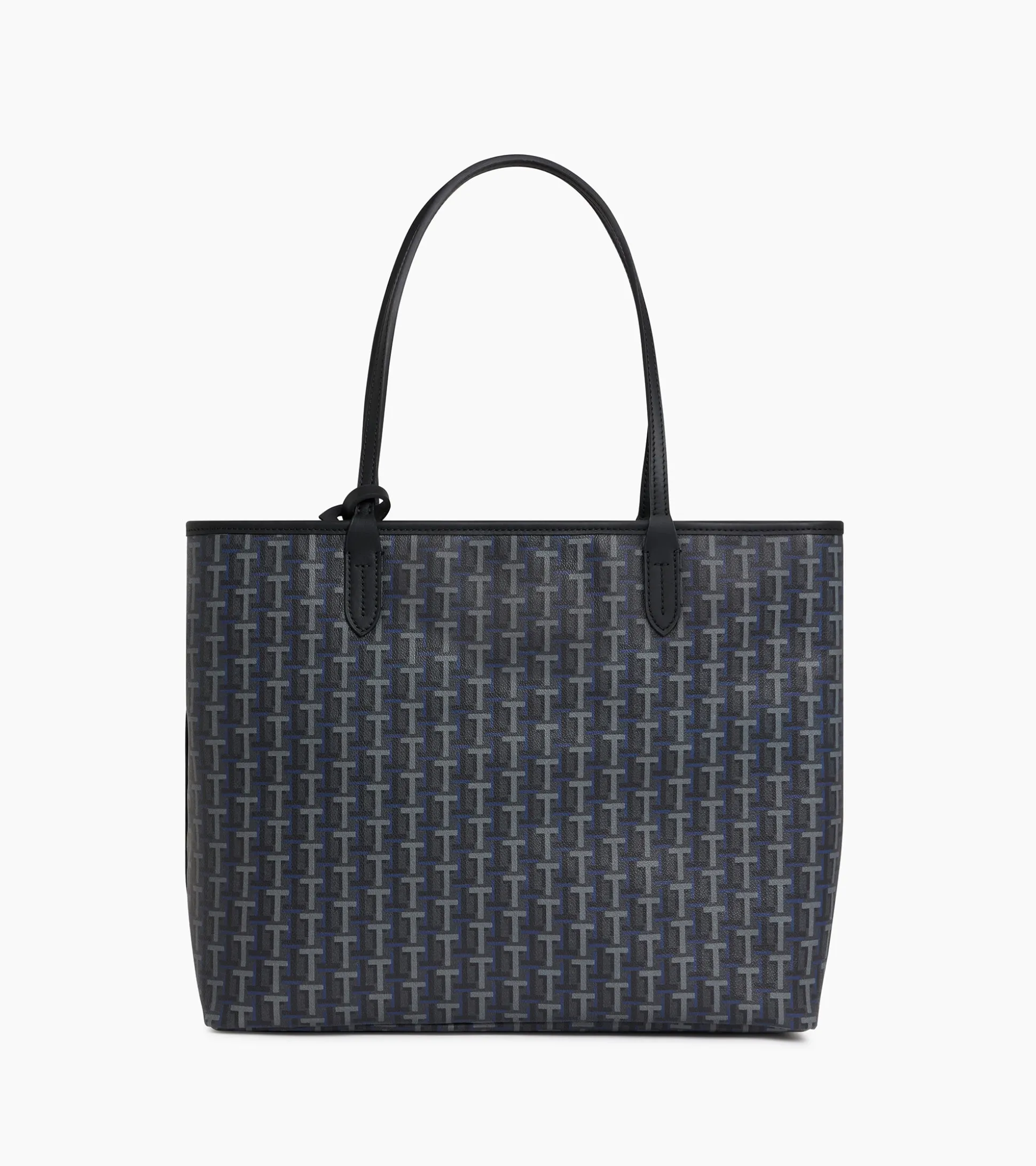 Grand sac cabas horizontal Camille en toile enduite - SIGNATURE LT NOIR-NOIR