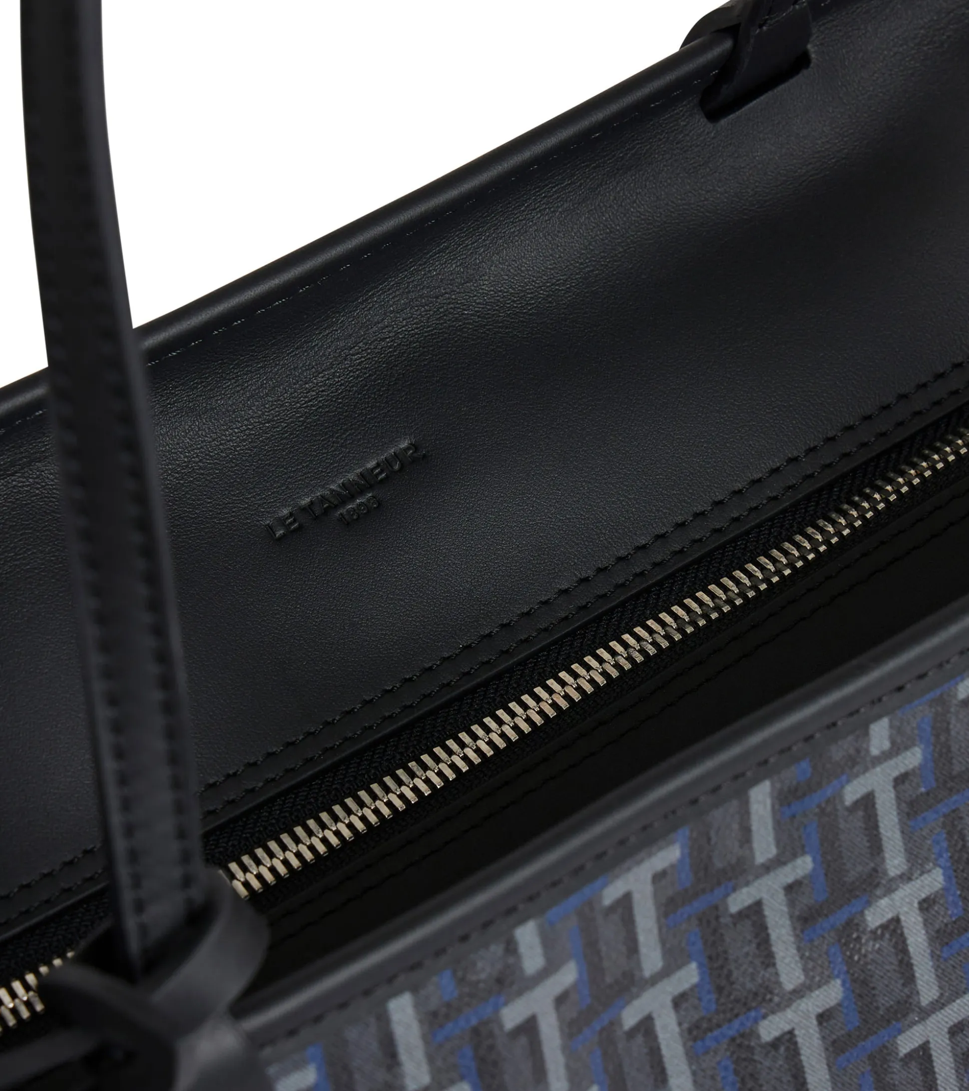 Grand sac cabas horizontal Camille en toile enduite - SIGNATURE LT NOIR-NOIR