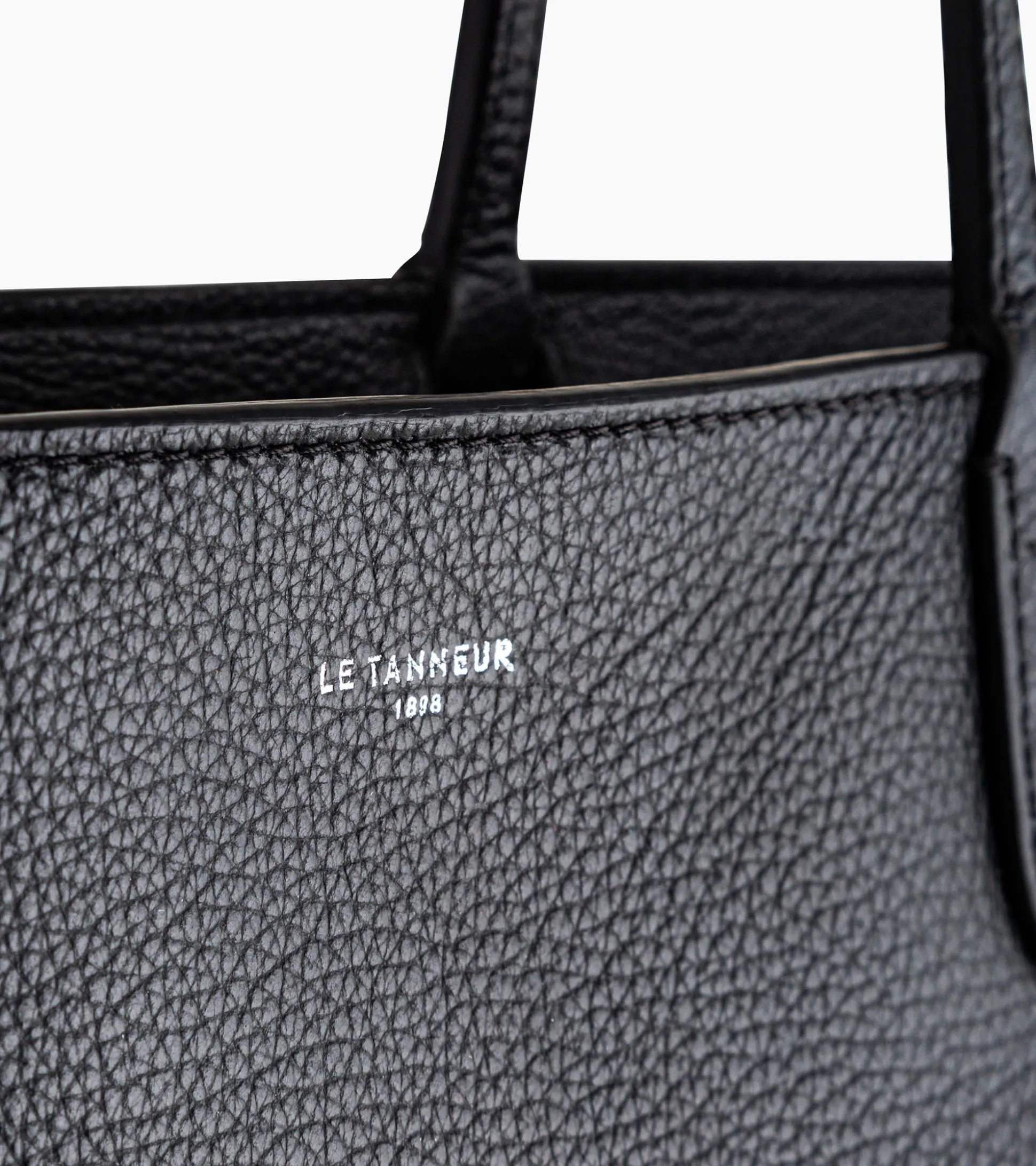 Grand sac cabas Louise en cuir grainé - Black Le Bleu
