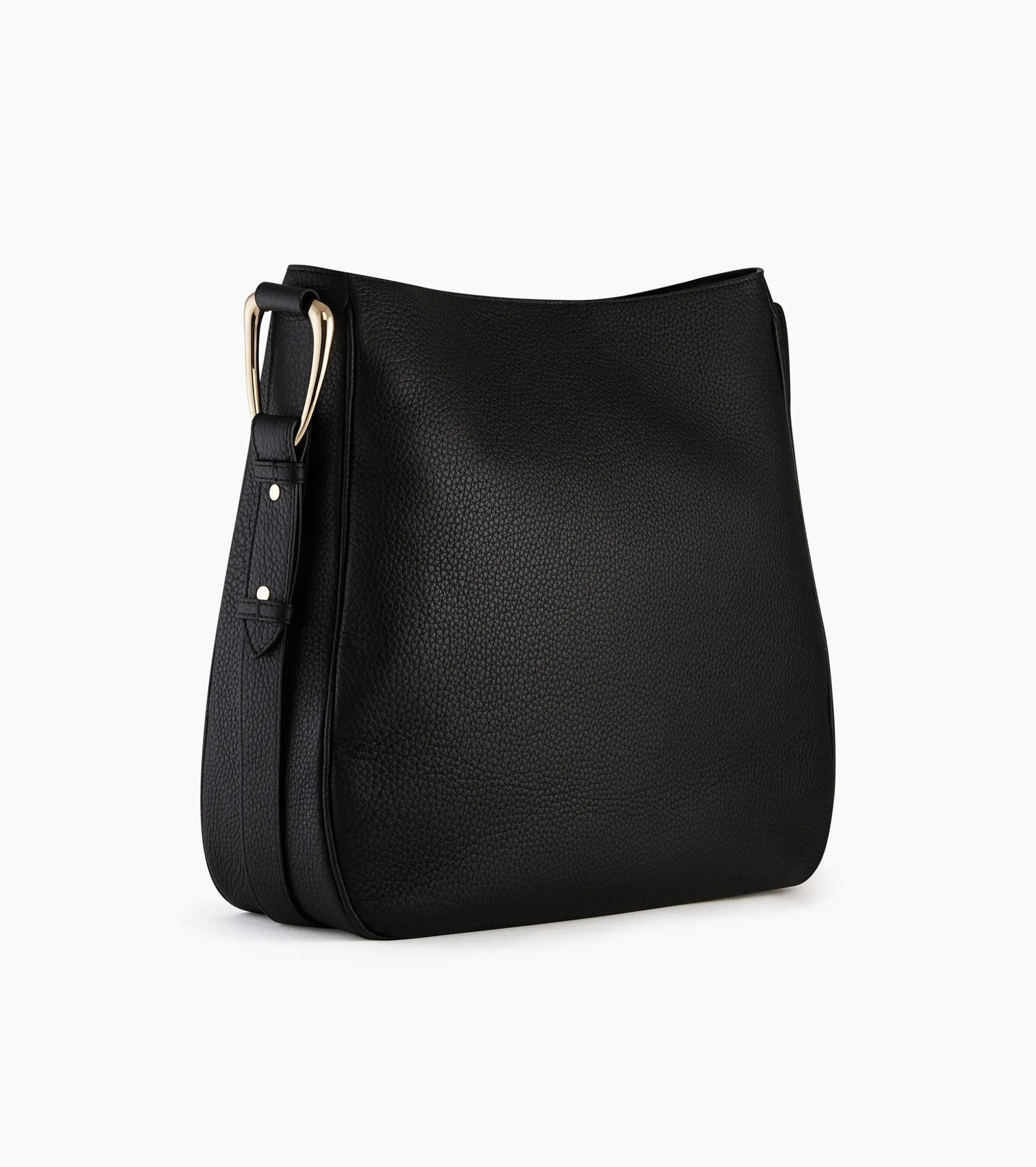 Grand sac hobo Madeleine en cuir grainé - Black