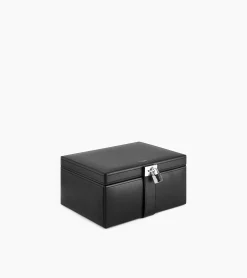 Grande boite à bijoux en cuir - NOIR 1