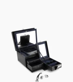 Grande boite à bijoux en cuir - NOIR 1
