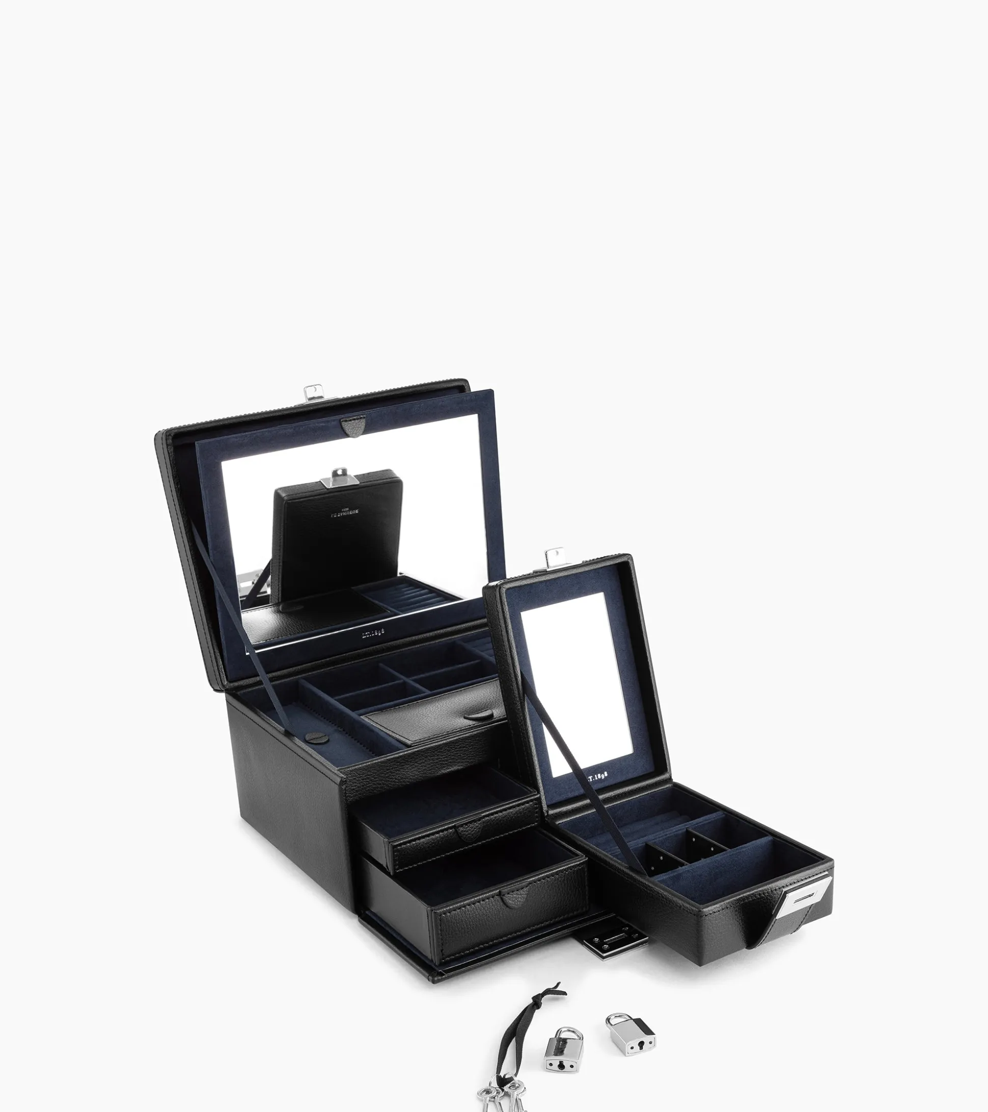 Grande boite à bijoux en cuir - NOIR 1