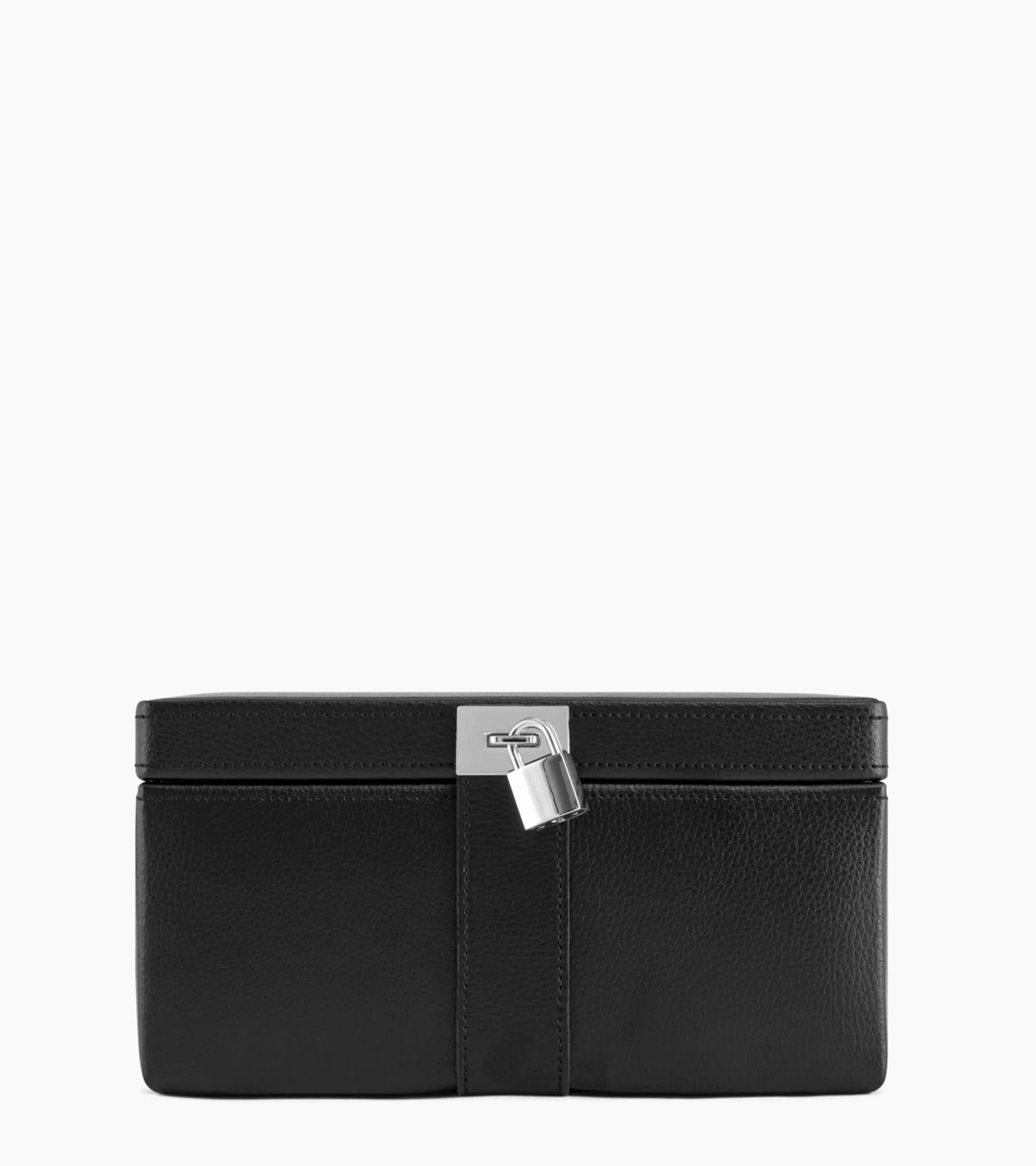 Grande boite à bijoux en cuir - NOIR 1