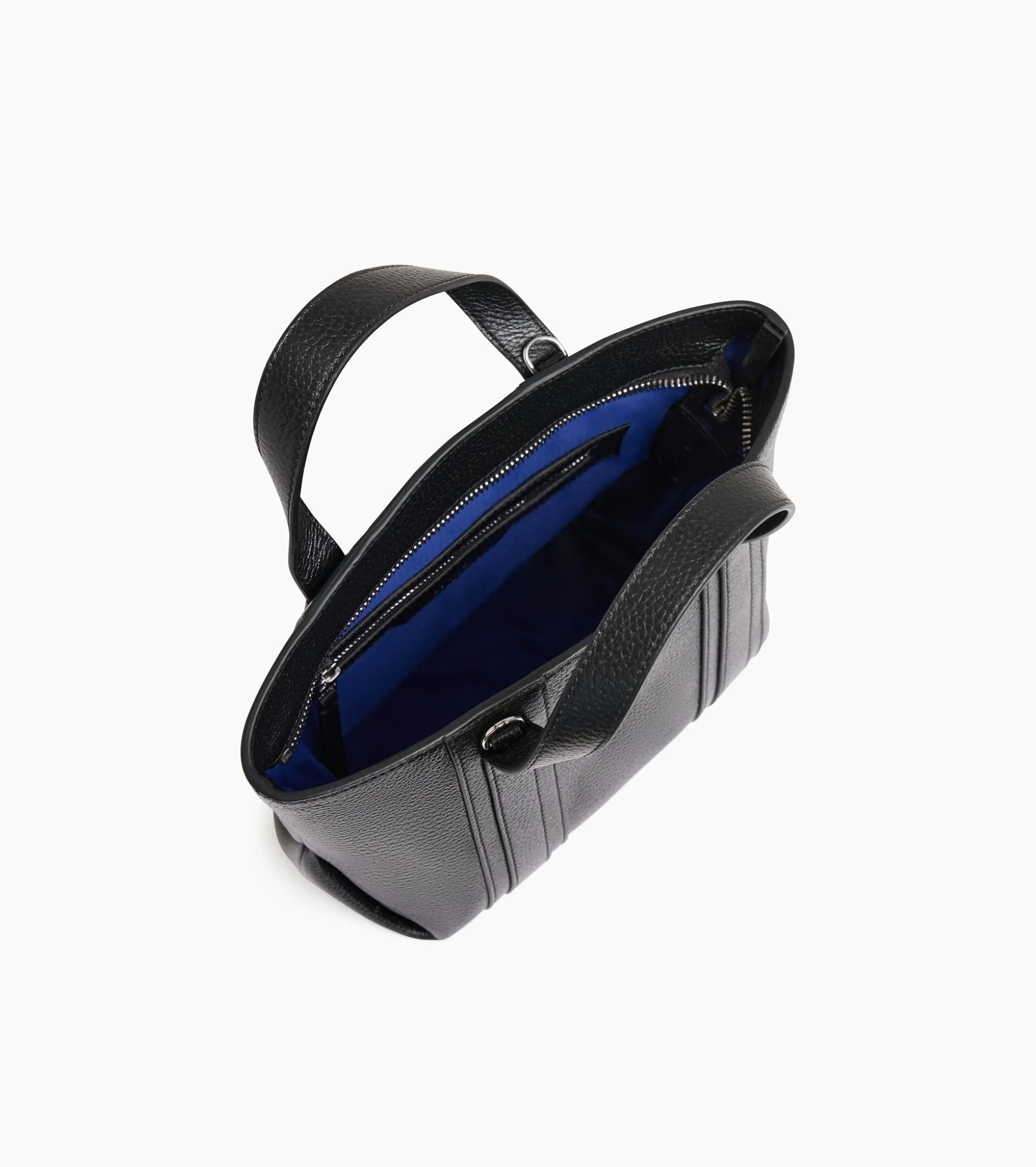 Mini cabas Grâce en cuir grainé - Black